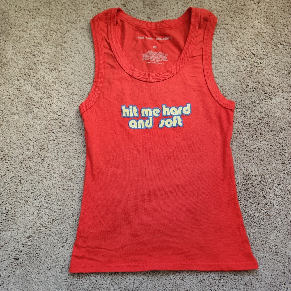 Billie Eilish Hit Me Hard And Soft Red Tank Top Size Medium Official Merch EUC